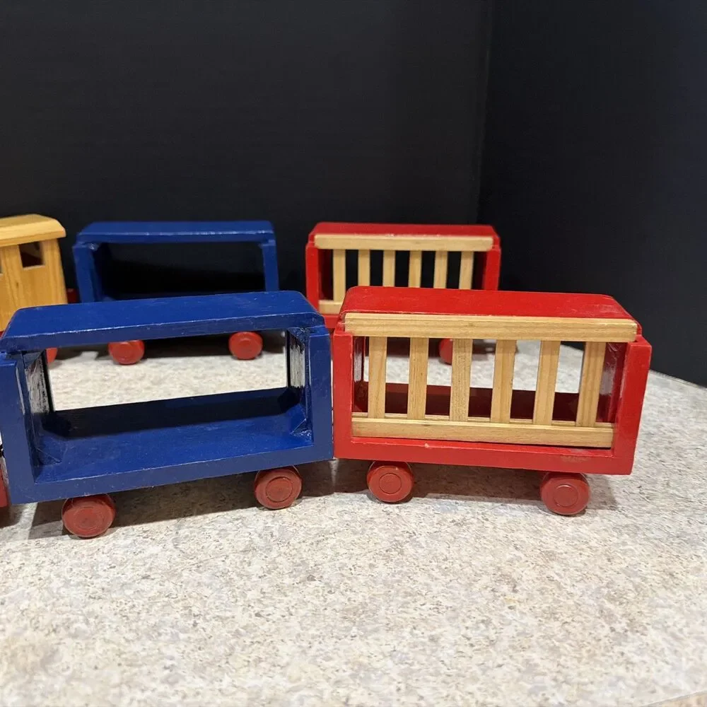 Vintage Wooden Circus Train  2 sets of three cars